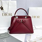 Small Dior Cigale Bag Shiny Supple Calfskin Red - 28x18x8cm - 3