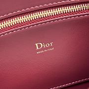 Small Dior Cigale Bag Shiny Supple Calfskin Red - 28x18x8cm - 2