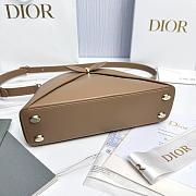 Small Dior Cigale Bag Shiny Supple Calfskin Brown - 28x18x8cm - 5