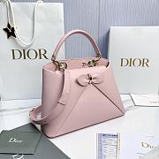 Small Dior Cigale Bag Shiny Supple Calfskin Rose - 28x18x8cm - 4