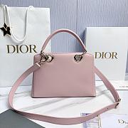 Small Dior Cigale Bag Shiny Supple Calfskin Rose - 28x18x8cm - 2