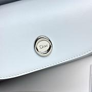 Small Dior Cigale Bag Shiny Supple Calfskin Ice Blue - 28x18x8cm - 4
