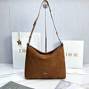 Medium Diorly Bag Golden Saddle Suede Calfskin - 31.5x25x8cm - 1