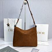 Medium Diorly Bag Golden Saddle Suede Calfskin - 31.5x25x8cm - 3