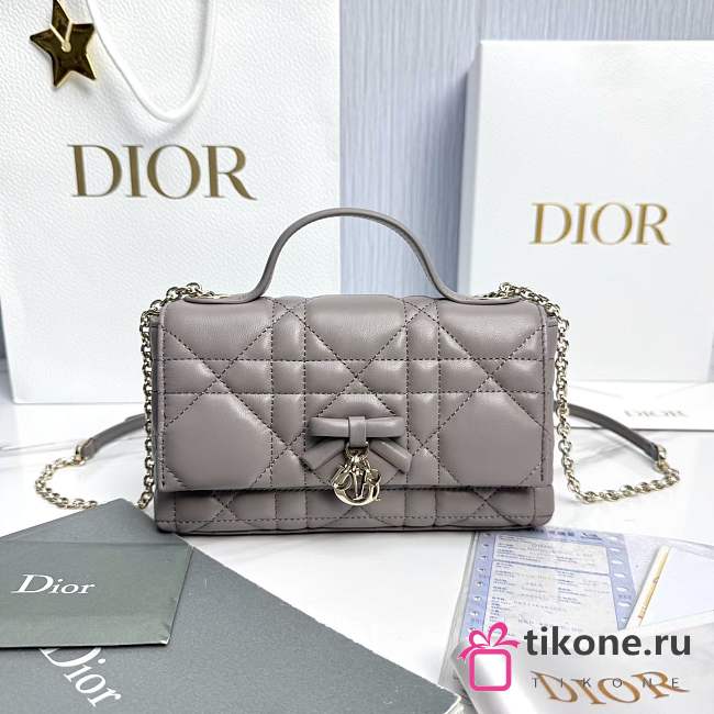 My Dior Mini Bag Trianon Cannage Lambskin Trianon Gray - 21x11.5x7cm - 1