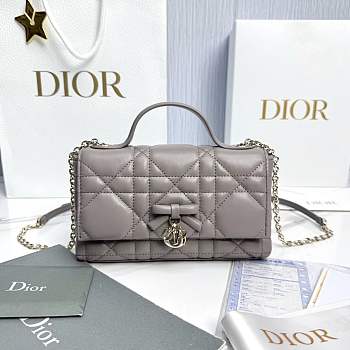 My Dior Mini Bag Trianon Cannage Lambskin Trianon Gray - 21x11.5x7cm