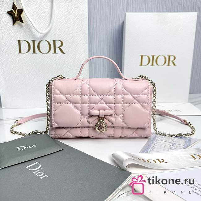 My Dior Mini Bag Trianon Cannage Lambskin Rose - 21x11.5x7cm - 1