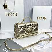 My Dior Mini Bag Trianon Metallic Cannage Lambskin Gold - 21x11.5x7cm - 4