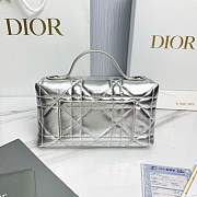 My Dior Mini Bag Trianon Metallic Cannage Lambskin Silver - 21x11.5x7cm - 3