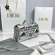 My Dior Mini Bag Trianon Metallic Cannage Lambskin Silver - 21x11.5x7cm - 4