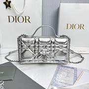 My Dior Mini Bag Trianon Metallic Cannage Lambskin Silver - 21x11.5x7cm - 5