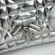 My Dior Mini Bag Trianon Metallic Cannage Lambskin Silver - 21x11.5x7cm - 6
