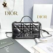 My Dior Mini Bag Trianon Metallic Cannage Lambskin Silver Tone - 21x11.5x7cm - 4