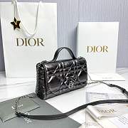 My Dior Mini Bag Trianon Metallic Cannage Lambskin Silver Tone - 21x11.5x7cm - 3