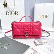 My Dior Mini Bag Trianon Cannage Lambskin Dark Pink - 21x11.5x7cm - 1