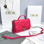 My Dior Mini Bag Trianon Cannage Lambskin Dark Pink - 21x11.5x7cm - 4