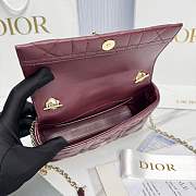 My Dior Mini Bag Trianon Cannage Lambskin Burgundy - 21x11.5x7cm - 5