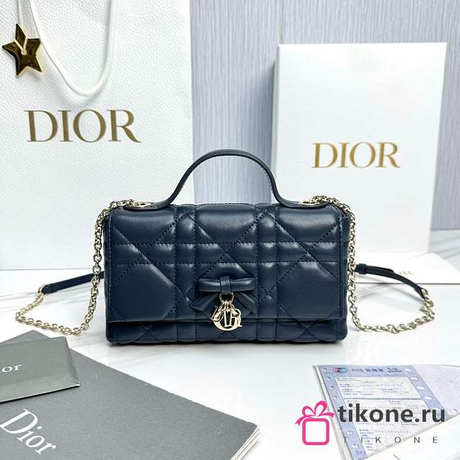 My Dior Mini Bag Trianon Cannage Lambskin Navy - 21x11.5x7cm - 1