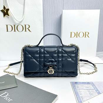 My Dior Mini Bag Trianon Cannage Lambskin Navy - 21x11.5x7cm