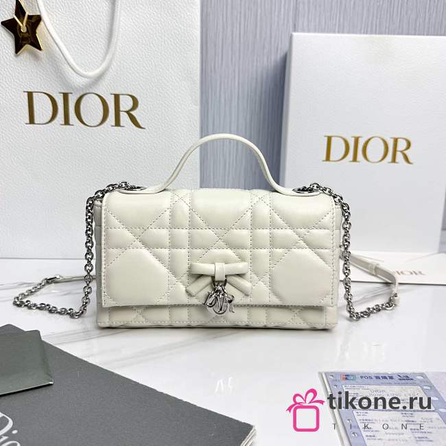 My Dior Mini Bag Trianon Cannage Lambskin White - 21x11.5x7cm - 1