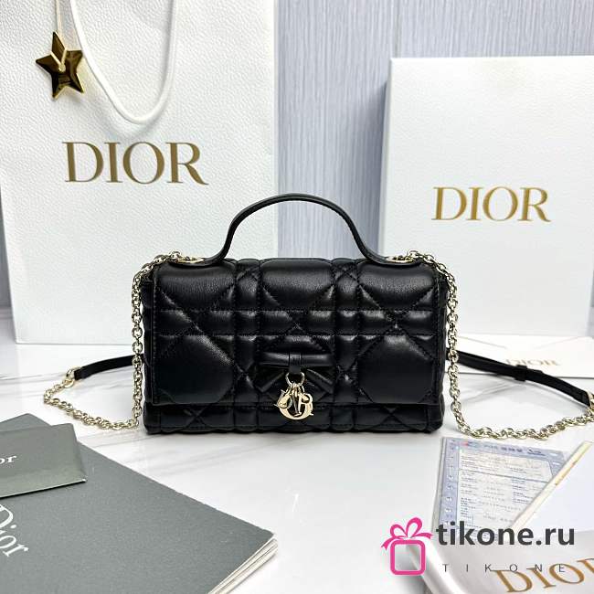 My Dior Mini Bag Trianon Cannage Lambskin Black - 21x11.5x7cm - 1