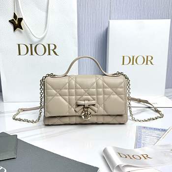 My Dior Mini Bag Trianon Cannage Lambskin Beige - 21x11.5x7cm