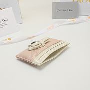 Lady Dior Freesia Card Holder Two-Tone Soupir Pink and Latte Cannage Lambskin - 10.5x8x0.5cm - 5