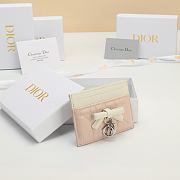 Lady Dior Freesia Card Holder Two-Tone Soupir Pink and Latte Cannage Lambskin - 10.5x8x0.5cm - 4