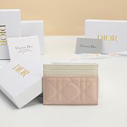 Lady Dior Freesia Card Holder Two-Tone Soupir Pink and Latte Cannage Lambskin - 10.5x8x0.5cm - 3