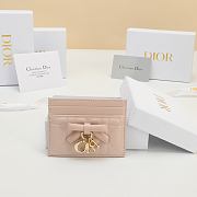 Lady Dior Freesia Card Holder Soupir Pink Cannage Lambskin - 10.5x8x0.5cm - 1