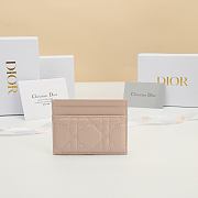 Lady Dior Freesia Card Holder Soupir Pink Cannage Lambskin - 10.5x8x0.5cm - 5