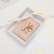 Lady Dior Freesia Card Holder Soupir Pink Cannage Lambskin - 10.5x8x0.5cm - 3