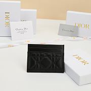 Lady Dior Freesia Card Holder Black Cannage Lambskin - 10.5x8x0.5cm - 6