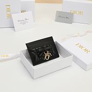 Lady Dior Freesia Card Holder Black Cannage Lambskin - 10.5x8x0.5cm - 4