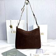 Medium Diorly Bag Chocolate Suede Calfskin - 31.5x25x8cm - 5