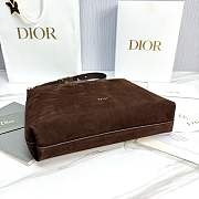 Medium Diorly Bag Chocolate Suede Calfskin - 31.5x25x8cm - 4
