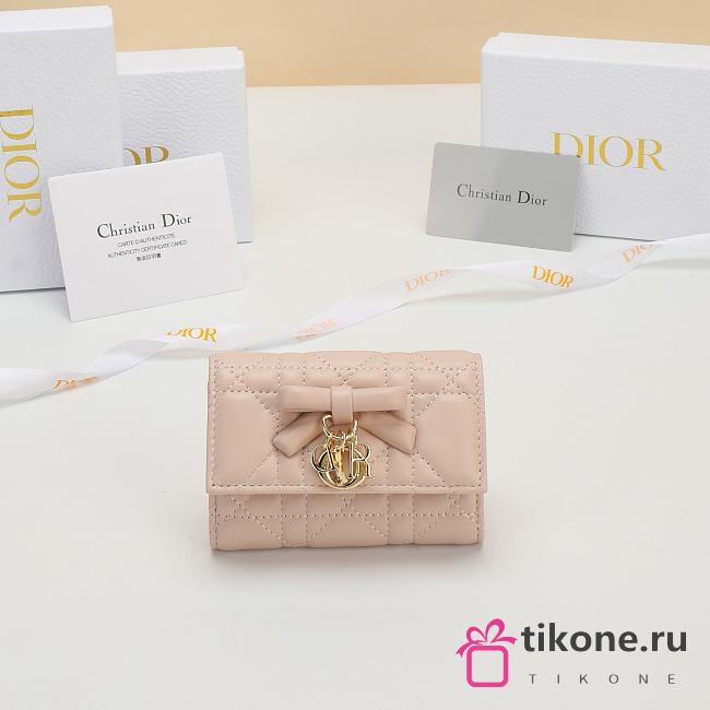 Lady Dior Glycine Wallet Black Cannage Lambskin - 11x7.5x3cm - 1