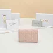 Lady Dior Glycine Wallet Two-Tone Pink Fairytale and Latte Cannage Lambskin - 11x7.5x3cm - 5