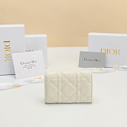 Lady Dior Glycine Wallet Two-Tone Latte and Black Cannage Lambskin - 11x7.5x3cm - 5