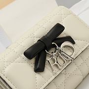 Lady Dior Glycine Wallet Two-Tone Latte and Black Cannage Lambskin - 11x7.5x3cm - 3