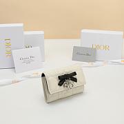 Lady Dior Glycine Wallet Two-Tone Latte and Black Cannage Lambskin - 11x7.5x3cm - 2