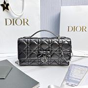 My Dior Mini Bag Silver-Tone Metallic Cannage Lambskin Bow - 21x11.5x4.5cm - 1