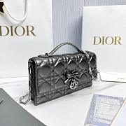 My Dior Mini Bag Silver-Tone Metallic Cannage Lambskin Bow - 21x11.5x4.5cm - 3