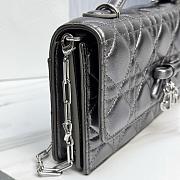 My Dior Mini Bag Silver-Tone Metallic Cannage Lambskin Bow - 21x11.5x4.5cm - 5