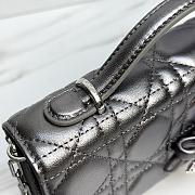 My Dior Mini Bag Silver-Tone Metallic Cannage Lambskin Bow - 21x11.5x4.5cm - 6