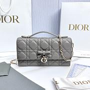 My Dior Mini Bag Trianon Gray Cannage Lambskin Bow - 21x11.5x4.5cm - 1