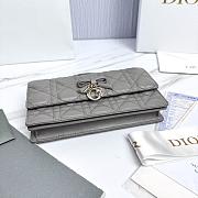 My Dior Mini Bag Trianon Gray Cannage Lambskin Bow - 21x11.5x4.5cm - 3