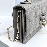 My Dior Mini Bag Trianon Gray Cannage Lambskin Bow - 21x11.5x4.5cm - 5