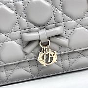 My Dior Mini Bag Trianon Gray Cannage Lambskin Bow - 21x11.5x4.5cm - 2