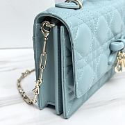 My Dior Mini Bag Tourmaline Blue Cannage Lambskin Bow - 21x11.5x4.5cm - 2